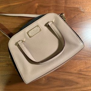 Kate Spade taupe and black crossbody purse